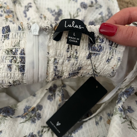 Lulus boho Fond of Frolicking White Floral Print Seersucker Maxi Dress - Picture 9 of 9